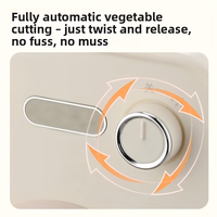 Coupe-légumes électrique automatique, commande par bouton, lames en acier inoxydable, boîtier en plastique, 60W, multifonctionnel pour la maison