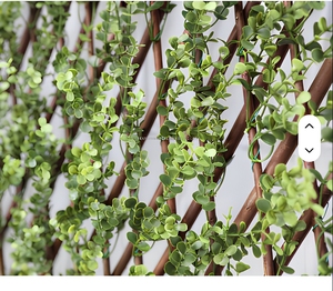 Expandable Wooden Garden Trellis with Artificial Green Leaves Privacy <b>Fence</b> Wall Panel for Outdoor Balcony Patio Decor - Product Image 4