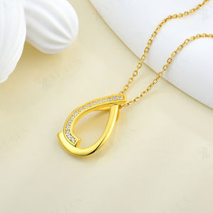 Collar con Colgante de Lágrima Chapado en Oro de 18K de Alta Calidad YILUN, Joyería Elegante con Circonita Cúbica, Collar de Diseño en Plata 925 para Mujer - Product Image 3