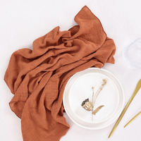 Serviettes en coton flammé à bords coupés pour la maison, mariages, fêtes, décoration de table haut de gamme, populaires, transfrontalières
