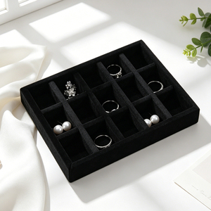 Luxury Velvet Jewelry Display Tray Multi-functional <b>Ring</b> <b>Necklace</b> Bracelet Tray for Jewelry Stores Exhibitions - Product Image 3