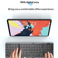 Clavier sans fil pliable B089 ultra-fin en ABS, compatible avec les ordinateurs de bureau, tablettes, téléphones, ordinateurs portables, recharge USB Type-C