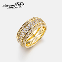 Personnalisable S925 Argent 10K/14K Or Massif Coupe Ronde VVS Moissanite Bague de Fiançailles Nouveau Design pour Hommes