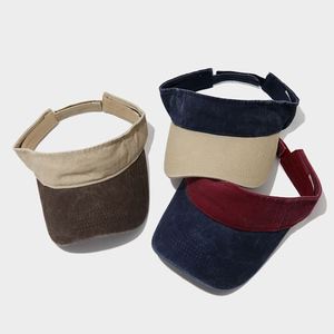 Vintage Faded Cotton Summer Sports Caps Crownless Two Tone Visor Sun <b>Hat</b> - Product Image 1