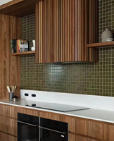 Vermonhouzz - Armoires de cuisine en bois sur mesure, sans poignées, couleur gris, avec comptoir de petit-déjeuner multifonctionnel extra long en pierre