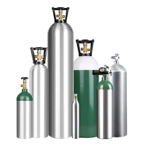 Cylinder Fast Delivery 15L 10L 9L 8L 7L 6L 5L 4L 3L 2L ISO 7866 Aluminum Alloy Medical Oxygen Cylinder In Bolivia Colombia Chile Market