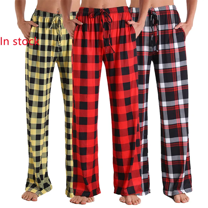 Customize Cotton Red Plaid Sleeping Bottoms Soft Women Casual Pajama Trousers Bottom Plaid Pants