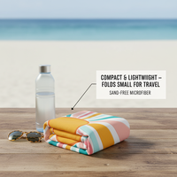 Microfiber Beach Towel Sand Free Double Sided Velvet Suede Travel Towel Quick Dry Oversized Picnic Mat Custom Logo Wholesale