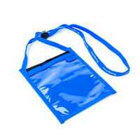 Tas tempat paspor portabel kustom dompet leher Travel ritsleting poliester Lanyard dapat disesuaikan untuk pameran