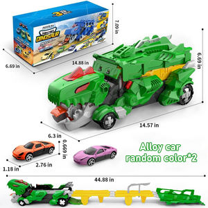 Camión <span class=keywords><strong>de</strong></span> Transporte <span class=keywords><strong>de</strong></span> Monstruos y Dinosaurios para Niños, <span class=keywords><strong>Pista</strong></span> <span class=keywords><strong>de</strong></span> Carreras Plegable con 2 Coches <span class=keywords><strong>de</strong></span> Juguete <span class=keywords><strong>de</strong></span> Metal <span class=keywords><strong>de</strong></span> Aleación con Fricción - Product Image 6