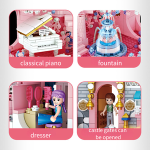Princesse romantique château bloc de construction ensemble ABS plastique 3D Puzzle décoration jouets éducatifs pour enfants adultes modèle jouet cadeau - Product Image 3
