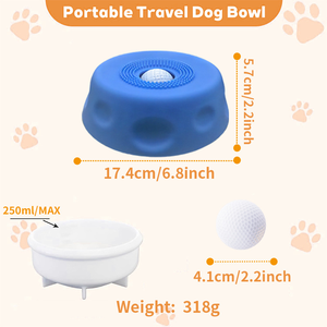 Non-slip Dog Liquid Lick Bowl for Cats, Slow Feeder Pet Bowl with Built-in Toy <b>Ball</b>, Interactive Licking Feeder for Training - Product Image 4