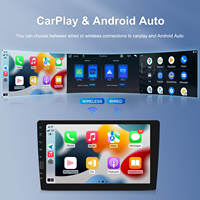 Autoradio Podofo 9 pouces 1din avec écran tactile, CarPlay, Android Auto, lecteur MP5, Wi-Fi, Bluetooth, FM, égaliseur, microphone intégré