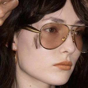 2025 Retro Trendy Toad-Shaped Sunglasses for Women UV400 Gold <b>Frame</b> High-End Street Fashion No-Makeup Feel - Product Image 3