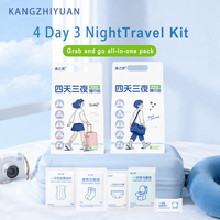 Kit de voyage indispensable 4 jours 3 nuits, ensemble jetable sans lavage, sous-vêtements, chaussettes, serviettes, emballés individuellement, pour femmes