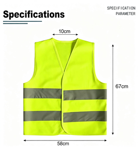 Gilet de travail réfléchissant personnalisé avec logo, en polyester, haute visibilité, vêtements de sécurité publique pour chantier de construction - Product Image 3
