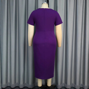 中国工厂紫色Midi派对裙长铅笔裙紧身铅笔裙女士优雅 - Product Image 4