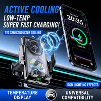 Support de téléphone universel pour voiture A8 15W avec chargeur magnétique sans fil, refroidissement par semi-conducteur TEC, pince automatique et alignement, chargeur intelligent
