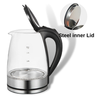 1500W vente à chaud corps de pot en verre 1.8L grande capacité chambre d'hôtel maison pot d'eau chaude
