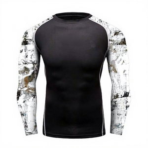 Haut de sport à manches longues anti-UV UPF50 à séchage rapide, en nylon, avec logo personnalisé imprimé par sublimation, pour fitness et compression - Product Image 3