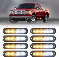 Feux latéraux 12V Amber pour camions, véhicules de secours, engins de construction, vélos de montagne, feux de signalisation ultra-minces à grille clignotante