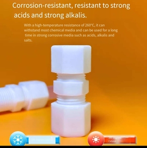 บอลวาล์วเทตระฟลูออโรพลาสติกพร้อมเฟอร์รูล วาล์ว PTFE แบบ Y ชิ้นส่วนสั่งทำจากโรงงานพร้อมข้อต่อท่อ PTFE วาล์วกันกลับ ท่อรูปตัว T - Product Image 5