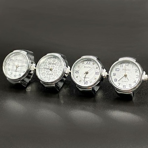 Reloj de Anillo Creativo, Estilo Punk Vintage, Acero Inoxidable, Esfera Redonda, Cuarzo, Correa <span class=keywords><strong>El</strong></span>ástica, Mini Reloj de Dedo, Joyería de Moda Unisex - Product Image 3