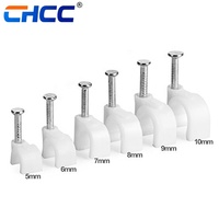 Clips Redondos para Cables al por Mayor, Clavos de Plástico para Sujetar Cables, Soporte Circular para Fijación de Cables