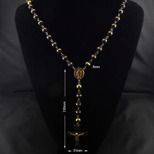 Cadena de cuentas de acero inoxidable para joyería, collar de cuentas con bolas de 8mm, para <span class=keywords><strong>Rosario</strong></span> religioso milagroso de <span class=keywords><strong>señora</strong></span> - Product Image 6