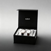 Boîte d'emballage de montre en carton de luxe, impression numérique, boîte noire mate pour homme, logo personnalisé, boîte de montre, vente en gros d'usine, éponge UV