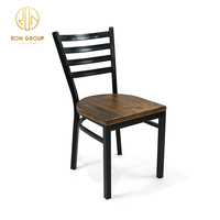Chaise de salle à manger en bois de Style nordique rétro, sur mesure, pieds en métal, pour Restaurant