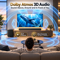 Barre de son audio domestique 3.1CH Dolby Atmos 390W avec caisson de basses filaire, HD EARC et transmission 4K HDR