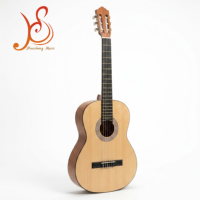 Gitar Klasik Ukuran Penuh 39 Inci dengan Truss Rod, Senar Nilon, Gitar Akustik, Binding Hitam