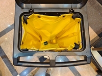 Carrito de conserje comercial para hotel y restaurante, carrito de limpieza de plástico amarillo, bolsa de basura, cubos, escurridor para servicio de limpieza