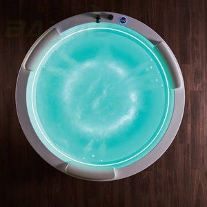 BY Baignoire autoportante de style européen Baignoire à remous d'hydromassage moderne de forme ronde <span class=keywords><strong>Jacouzi</strong></span> 2 personnes - Product Image 5