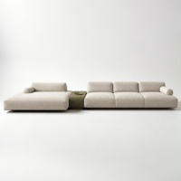 Vente directe d'usine, canapé modulaire de style crème français, pour grandes maisons, salon minimaliste, canapé en tissu personnalisable