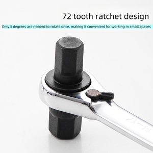 Hai đầu đảo chiều Hex Twist Ratchet kết hợp cờ lê bit ổ cắm tiết kiệm lao động hai đầu nhanh chóng Ratchet cờ lê Metric OEM - Product Image 4
