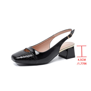 <span class=keywords><strong>Sandali</strong></span> <span class=keywords><strong>Donna</strong></span> Plus Size con Tacco Largo e Punta Quadrata, Tacco Grosso, Tomaia in Pelle PU, Suola in TPU, Taglie EU 40-43 - Product Image 6