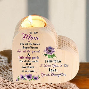 Tùy chỉnh thiết kế hình trái tim gỗ tròn nến thân thiện với môi trà dừa ánh sáng nến trang trí cốc gỗ người giữ ngọn nến - Product Image 5