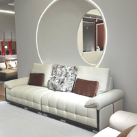 Ensemble de canapés modernes en cuir écologique en forme de L, mobilier de luxe pour salon d'appartement ou d'hôtel, avec structure en bois massif