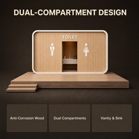 Toilettes mobiles en bois écologiques durables personnalisées Greens avec un design contemporain - Solution d'assainissement extérieur