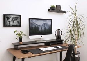 Soporte de Monitor Doble para <span class=keywords><strong>Escritorio</strong></span>, Soporte Elevador de Monitor Doble de Madera, Estante de <span class=keywords><strong>Escritorio</strong></span> para Monitor, Estante de <span class=keywords><strong>Escritorio</strong></span> para Oficina - Product Image 3