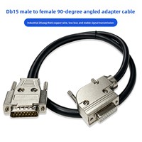 Câble de port série DB15 industriel mâle-femelle, connecteur femelle 2 rangées 15 broches, sortie à 90 degrés, 24AWG, pour imprimante automobile, iOS