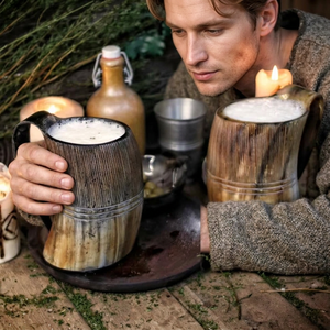 Premium Natural Horn Mug, Handmade Rustic Drinkware, Perfect for Coffee, Tea, <b>Whisky</b>, Eco-Friendly Kitchen Bar Party Use - Product Image 1