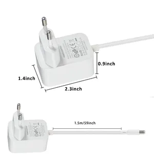 Adaptador de corriente de 5 voltios y 2 amperios, montaje en pared, adaptador de CA/CC de 5 V 2A, enchufe de CC de 5,5mm x 2,5/2,1mm