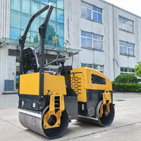Mini-compacteur routier à double tambour hydraulique complet de 1 à 2 tonnes, moteur diesel Changchai, pour compactage d'asphalte