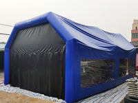 Tente de pulvérisation gonflable portable personnalisée, étanche à l'air, bleue, tente de garage gonflable pour lavage de voiture