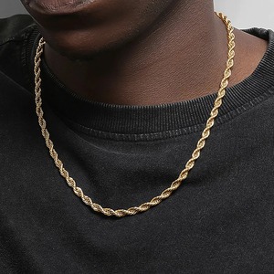 Nouvelle Chaîne en Acier Inoxydable Couleur Or 2mm-6mm Bijoux de Mode Collier pour Femmes - Product Image 5