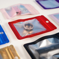 Pochettes refermables à fermeture éclair avec fenêtre, givrées et colorées, en aluminium dégradé pour accessoires numériques, bijoux et cosmétiques (CPP)