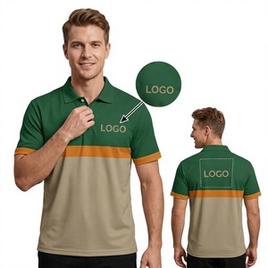 Camiseta Polo Personalizada para Hombre de Fábrica Directa en Bloques de Color Azul-Gris con un Diseño Simple y Elegante, Adecuada para Uso Diario - Product Image 1